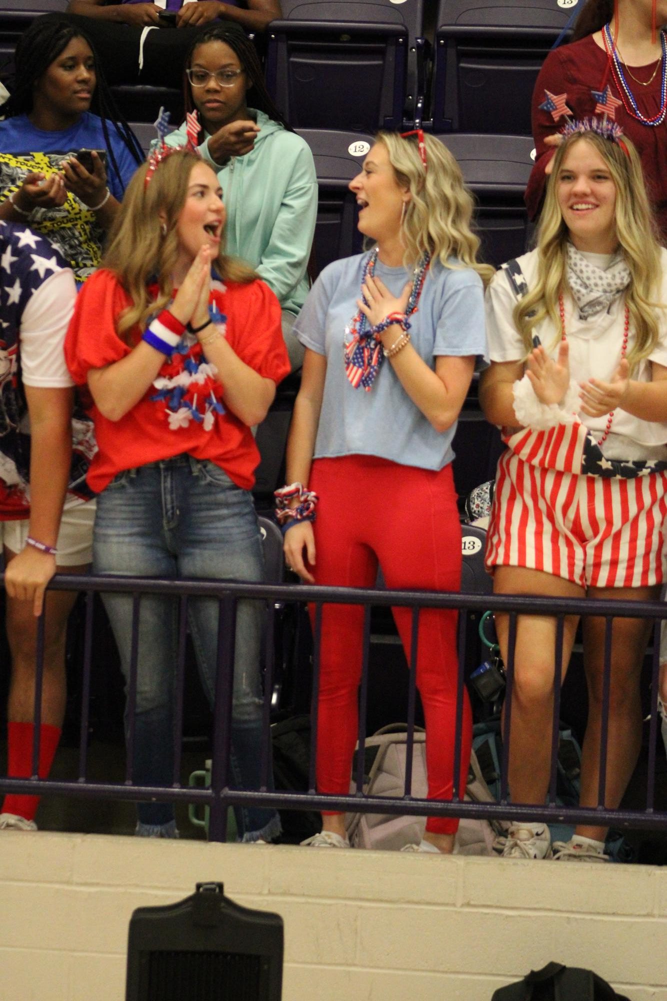 Queen Cheney (12) and friend Kennedi Sheltons (12) reaction upon hearing the announcement 